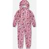 Rain One-Piece In Polyurethane, Pink Heart Print - Snowsuits - 1 - thumbnail