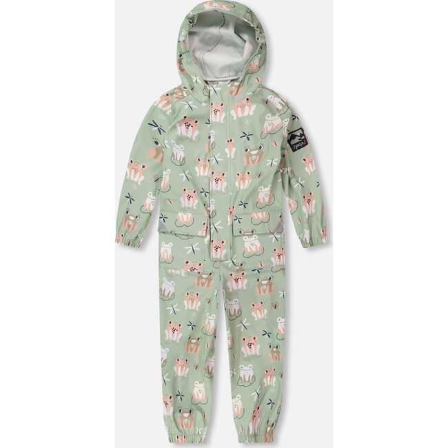 Rain One-Piece In Polyurethane Green Frog Print, Green With Frog Print