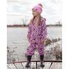 Rain One-Piece In Polyurethane, Pink Heart Print - Snowsuits - 2