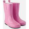 Rain Boots In Natural Rubber, Pink Glitter - Boots - 1 - thumbnail