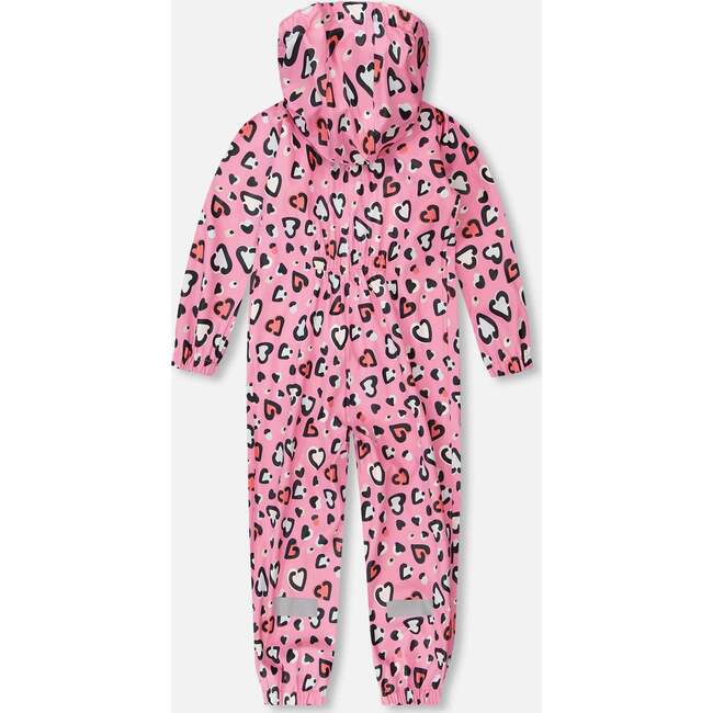 Rain One-Piece In Polyurethane, Pink Heart Print - Snowsuits - 4