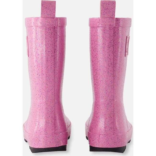 Rain Boots In Natural Rubber, Pink Glitter - Boots - 4