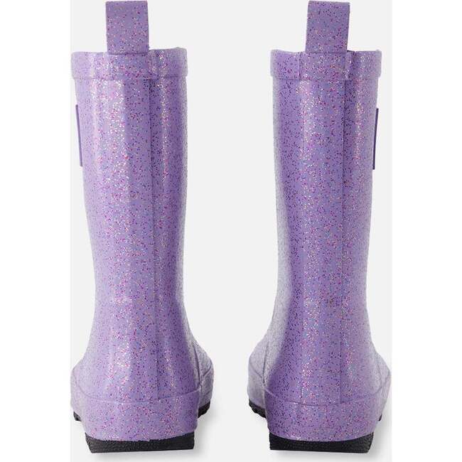 Rain Boots In Natural Rubber, Purple Glitter - Boots - 5