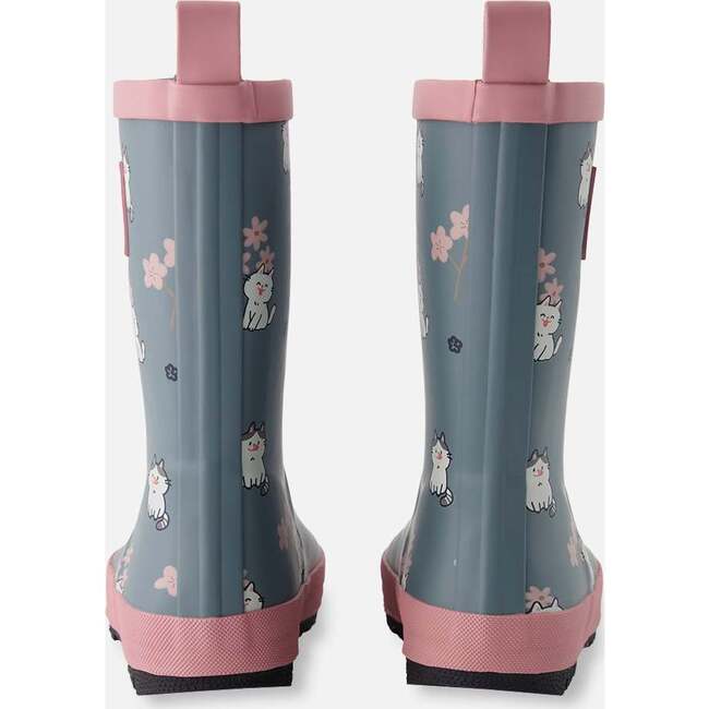Rain Boots In Natural Rubber Green Cat Print, Green Printed Cats - Boots - 4