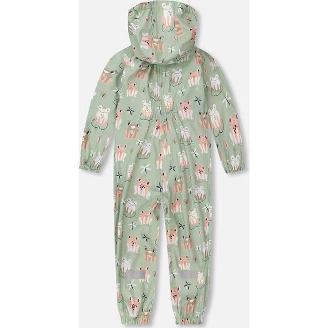 Rain One-Piece In Polyurethane Green Frog Print, Green With Frog Print - Snowsuits - 5
