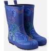 Rain Boots In Natural Rubber Blue Smiley Print, Blue Printed Smiley - Boots - 1 - thumbnail