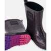 Rain Boots In Natural Rubber Black Glitter, Glittery Black - Boots - 2