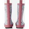 Rain Boots In Natural Rubber, Blue Mini Flower Print - Boots - 4