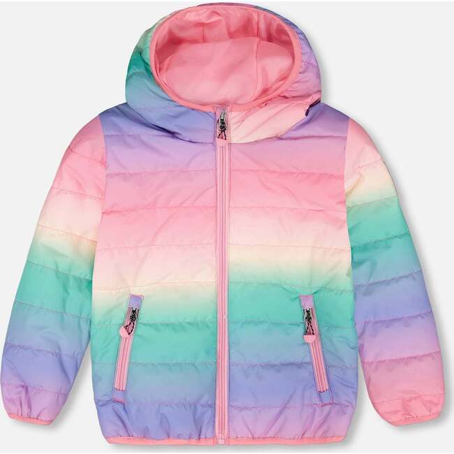 Quilted Mid-Season Jacket, Multicolor Gradient