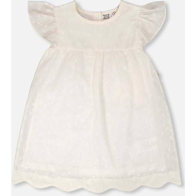 Printed Poplin Dress, Off-White