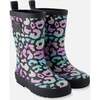Rain Boots In Natural Rubber, Black Animal Print - Boots - 1 - thumbnail