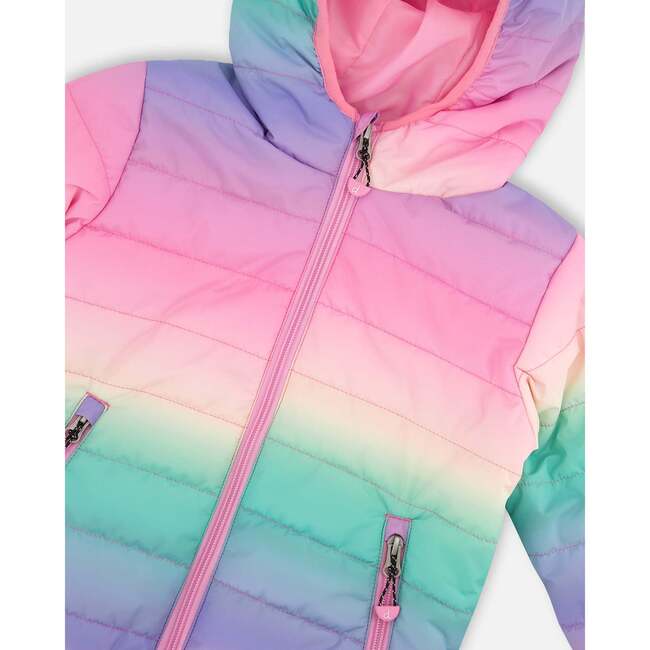Quilted Mid-Season Jacket, Multicolor Gradient - Jackets - 4