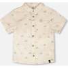 Poplin Shirt, Beige Safari Print - T-Shirts - 1 - thumbnail