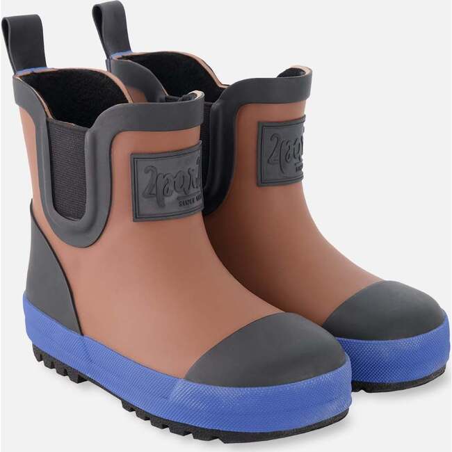 Short Rain Boots In Natural Rubber, Brown