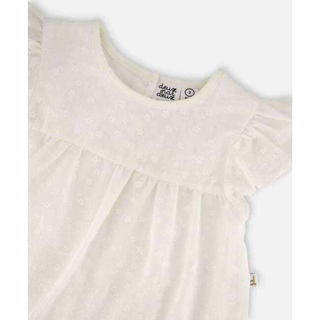 Printed Poplin Dress, Off-White - Dresses - 4