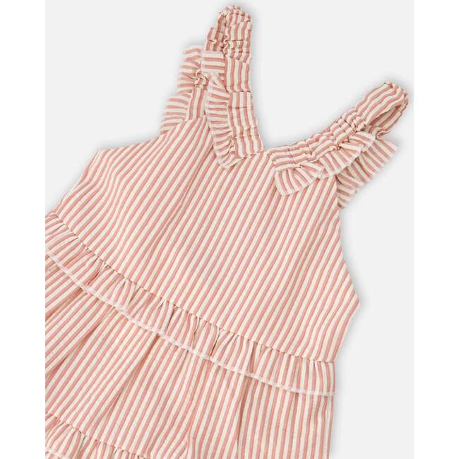 Poplin And Chambray Dress, Off White & Pink Stripes - Dresses - 4