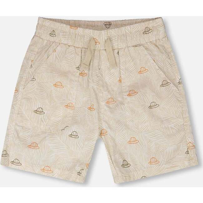 Poplin Shorts, Beige Safari Print