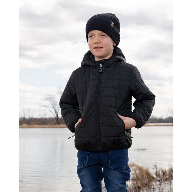 Quilted Mid-Season Jacket, Black