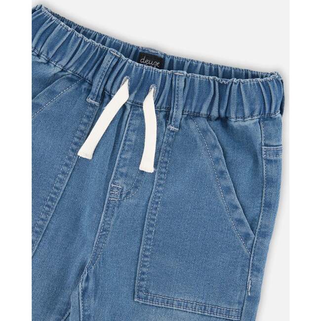 Stretch French Terry Denim Jogger, Light Blue Denim - Jeans - 3