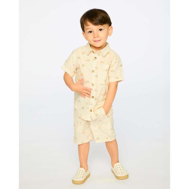 Poplin Shorts, Beige Safari Print