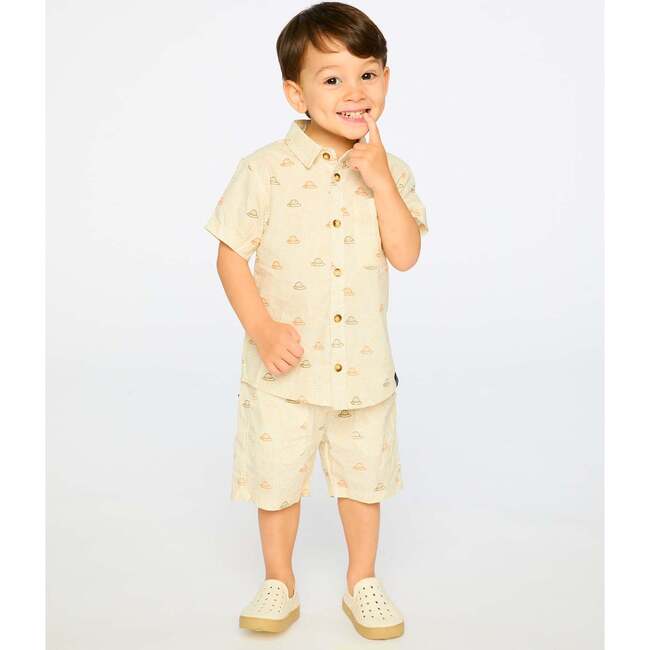 Poplin Shirt, Beige Safari Print - T-Shirts - 3