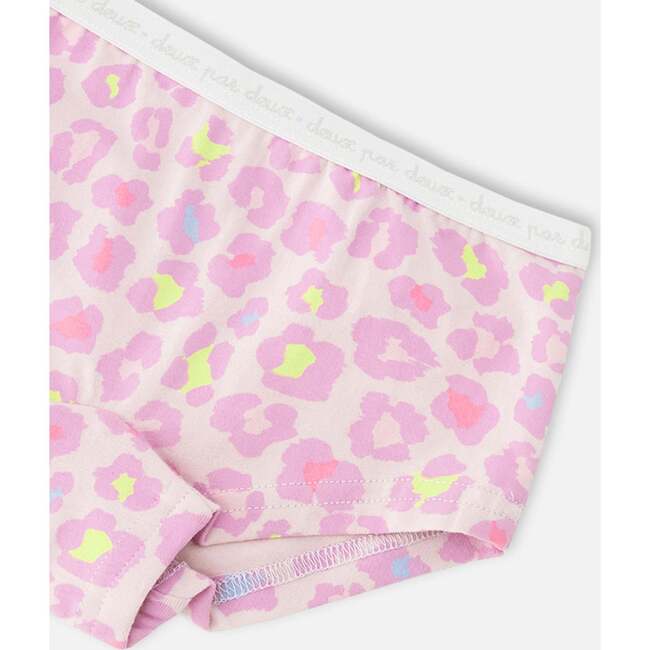 Printed Boyshort Panties (Pack Of 3) In Organic Cotton, Pink Printed Flowers - Underwear - 4