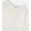 Pointelle Knit Cardigan, Off-White - Cardigans - 3