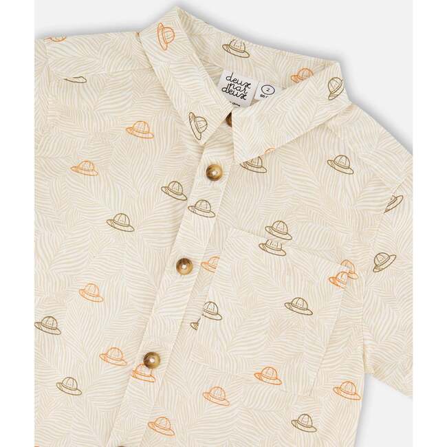 Poplin Shirt, Beige Safari Print - T-Shirts - 5