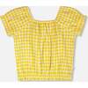 Peasant Top, Yellow Gingham - Blouses - 1 - thumbnail