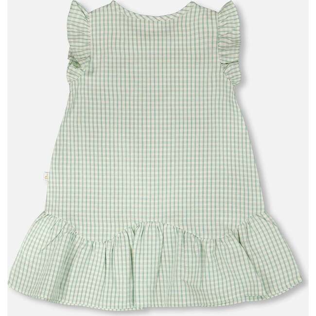 Plaid Poplin Dress, Green Checkered