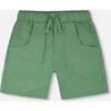 Parachute Shorts With Patch Pockets, Green - Shorts - 1 - thumbnail