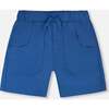 Parachute Shorts With Patch Pockets, Dark Blue - Shorts - 1 - thumbnail