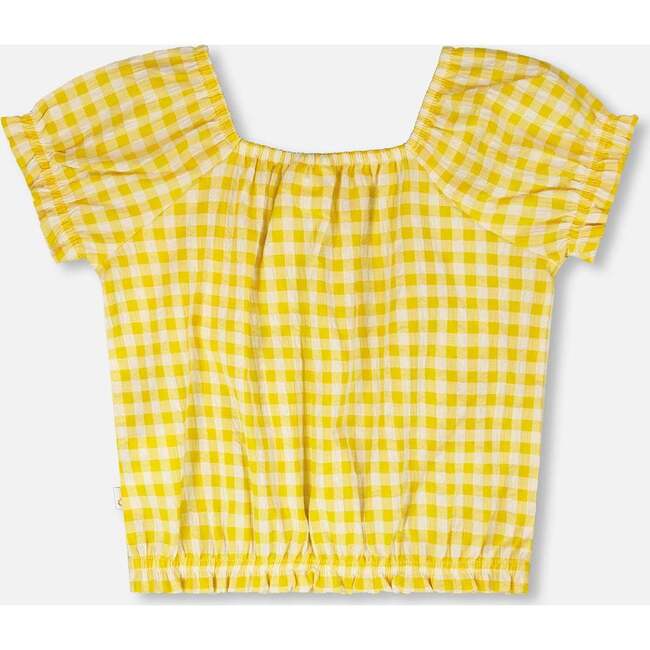 Peasant Top, Yellow Gingham - Blouses - 3