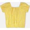 Peasant Top, Yellow Gingham - Blouses - 3 - thumbnail