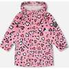 Rain Jacket In Polyurethane, Pink Heart Print - Raincoats - 1 - thumbnail