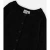 Pointelle Knit Cardigan, Black - Cardigans - 4