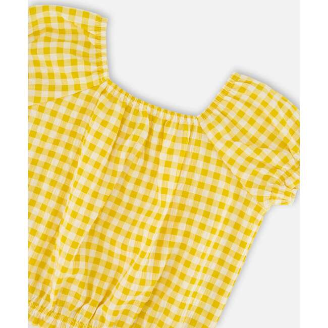 Peasant Top, Yellow Gingham - Blouses - 4