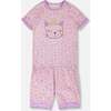 Organic Cotton Two-Piece Pajamas Set, Purple Animal Print - Pajamas - 1 - thumbnail