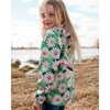 Packable Windbreaker In Polyester, Green Smiling Flower Print - Jackets - 2