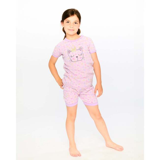Organic Cotton Two-Piece Pajamas Set, Purple Animal Print