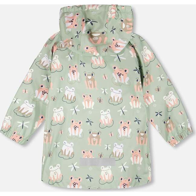 Rain Jacket In Polyurethane, Green With Frog Print - Raincoats - 3