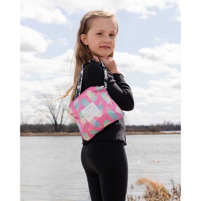 Packable Windbreaker In Polyester, Pink Printed Lollipops