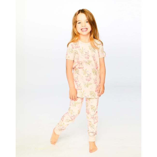 Organic Cotton Two-Piece Pajamas Set Pale Pink Bear Print, Pale Rose Bear Print