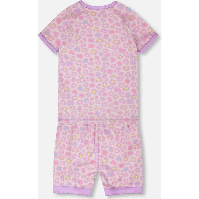 Organic Cotton Two-Piece Pajamas Set, Purple Animal Print - Pajamas - 3
