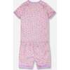 Organic Cotton Two-Piece Pajamas Set, Purple Animal Print - Pajamas - 3
