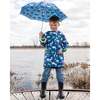 Rain Jacket In Polyurethane, Blue Chameleon Print - Raincoats - 3