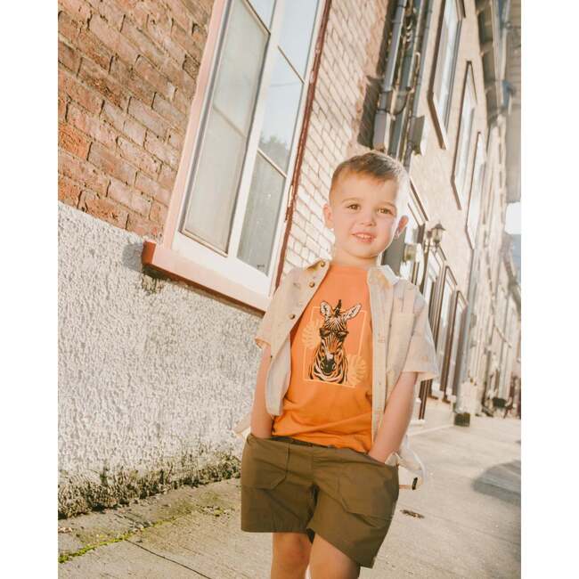 Parachute Shorts With Patch Pockets, Beige - Shorts - 3