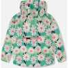 Packable Windbreaker In Polyester, Green Smiling Flower Print - Jackets - 4