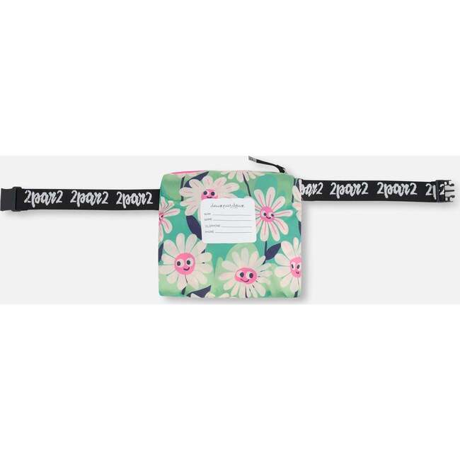 Packable Windbreaker In Polyester, Green Smiling Flower Print - Jackets - 6