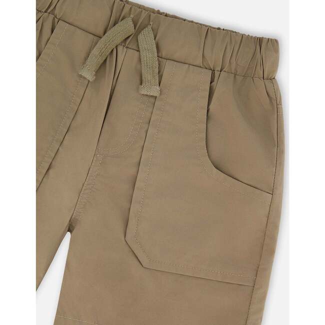Parachute Shorts With Patch Pockets, Beige - Shorts - 5